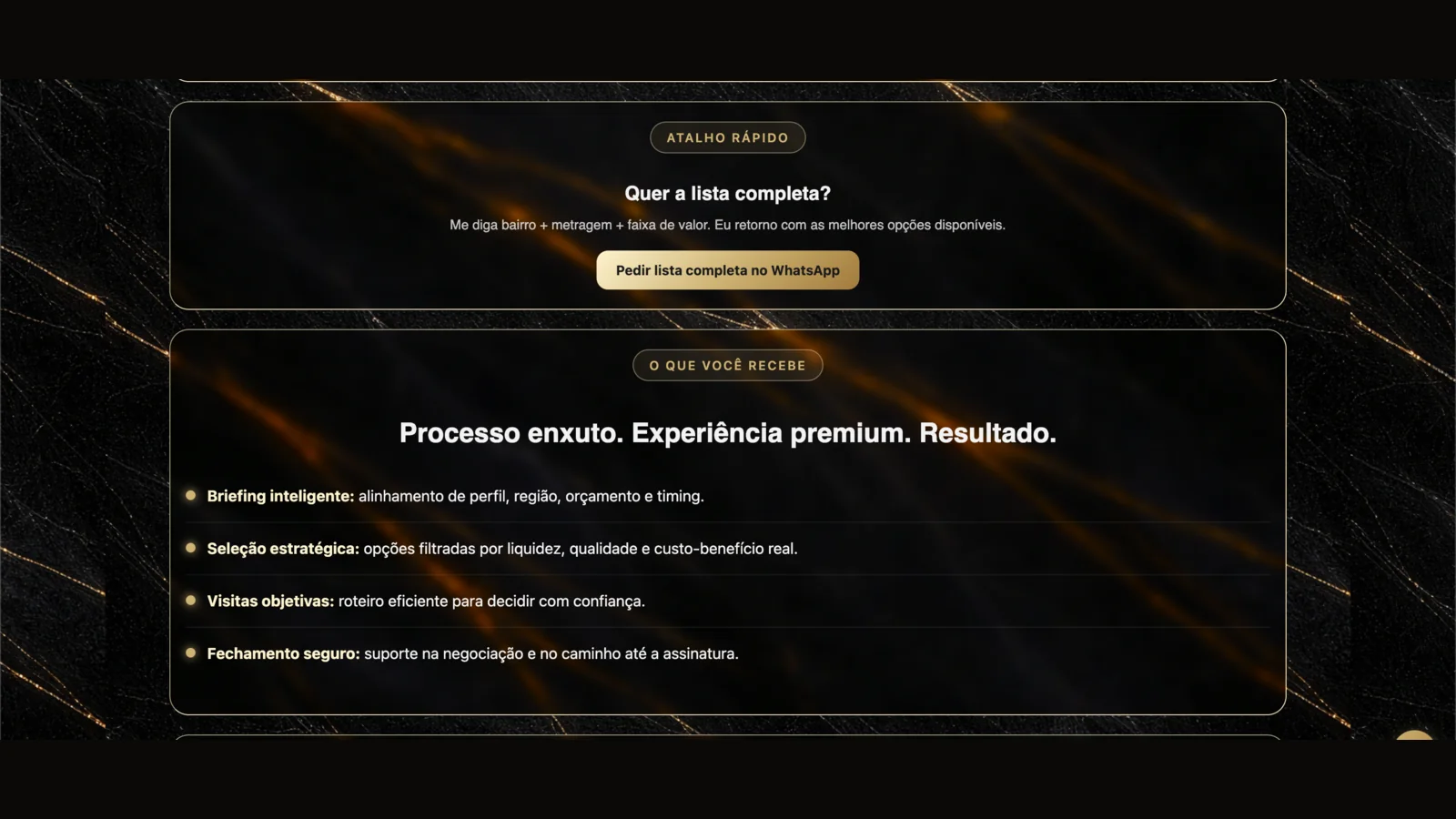 Seção do processo de atendimento e contato de Jhonatan Peterson